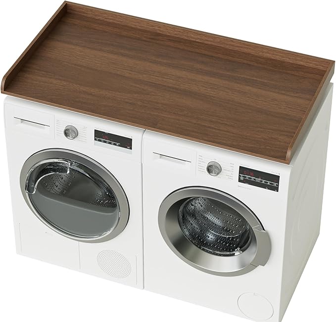 Washer Dryer Countertop, 27.6" x 54" Laundry Countertop for Washer and Dryer, Laundry Room Organization and Storage, Walnut