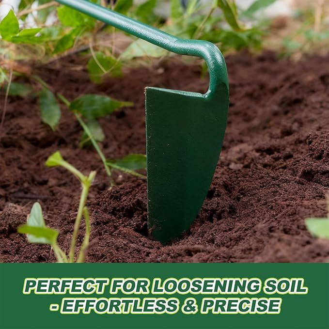 Japanese Weeding Sickle, Garden Hand Hoe Sickle Hoe with Ergonomic Rubber Handle, High-Hardness Carbon Steel Manual Weeder Tool for Weeding Cultivating Trenching Soil Loosening