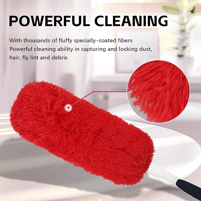 Reusable Microfiber Duster Refills Compatible with OXO & MR.SIGA Duster - Washable Duster for Household Cleaning Dusting Furniture Blind Ceiling Fan 2Pack (Handle NOT Included)