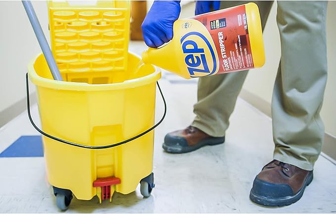 Zep Heavy-Duty Floor Stripper Concentrate - 1 Gallon (1 Unit) ZULFFS128 - Low Foaming, Deep Penetrating Floor Stripper, Removes Finish, Polish and Heavy Buildup