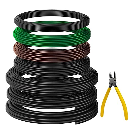 189FT Easy to Bend Bonsai Wire, Aluminum Bonsai Tree Wire in 5 size -1mm,1.5mm,2mm,2.5mm,3mm with Cutter set for Training Thin or Thick Branches