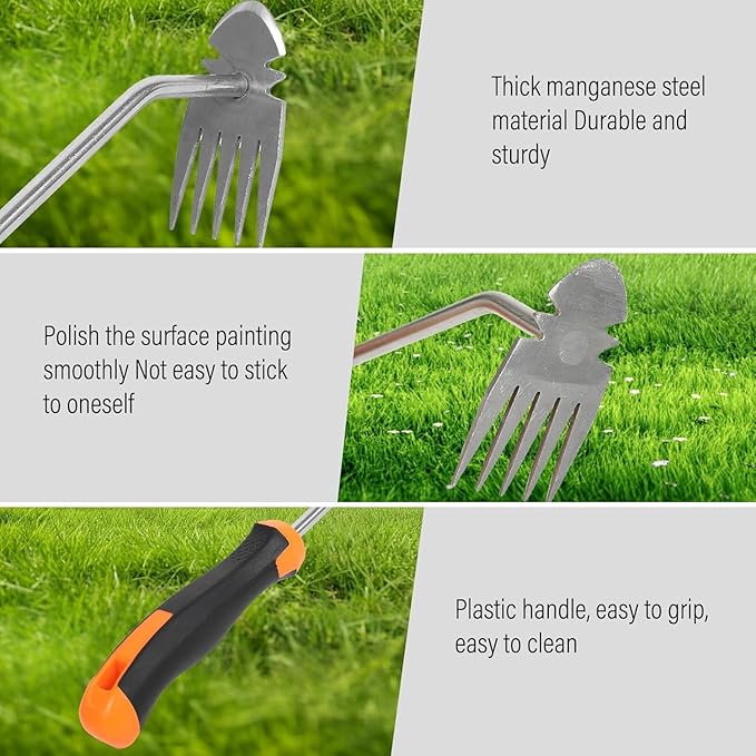 2026 New Gardening Weeding Tools,Portable Garden Weeder Tool,Portable Garden Weeding Tool for Vegetable Gardening Backyard Farm Planting & Weeding (Rubber Handle)