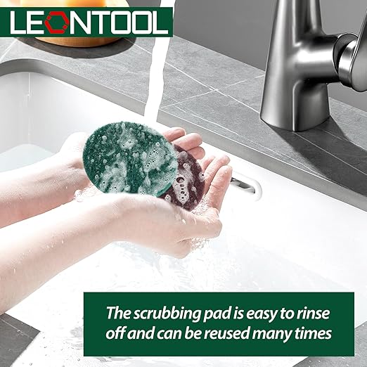 4 Inches Drill Powered Brush Tile Scrubber Scouring Pads Cleaning Kit, Disc Pad Holder with 6 Scrubbing Pads Abrasive Buffing Pads for Kitchen, Bathroom, Grout, Carpet, Tub, Grill, Tile