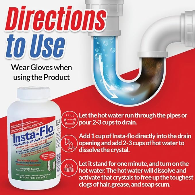 Insta-Flo Crystals Drain Cleaner 2 lb.