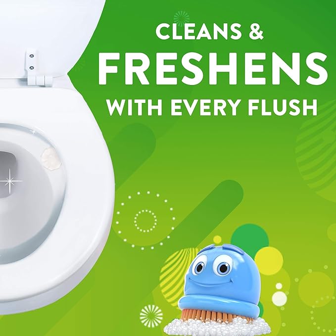 Scrubbing Bubbles Fresh Gel Toilet Bowl Cleaning Stamps, Helps Keep Toilet Clean and Helps Prevent Limescale & Rings, Berry Burst Scent, 1 Dispenser with 6 Fresh Gel Stamps