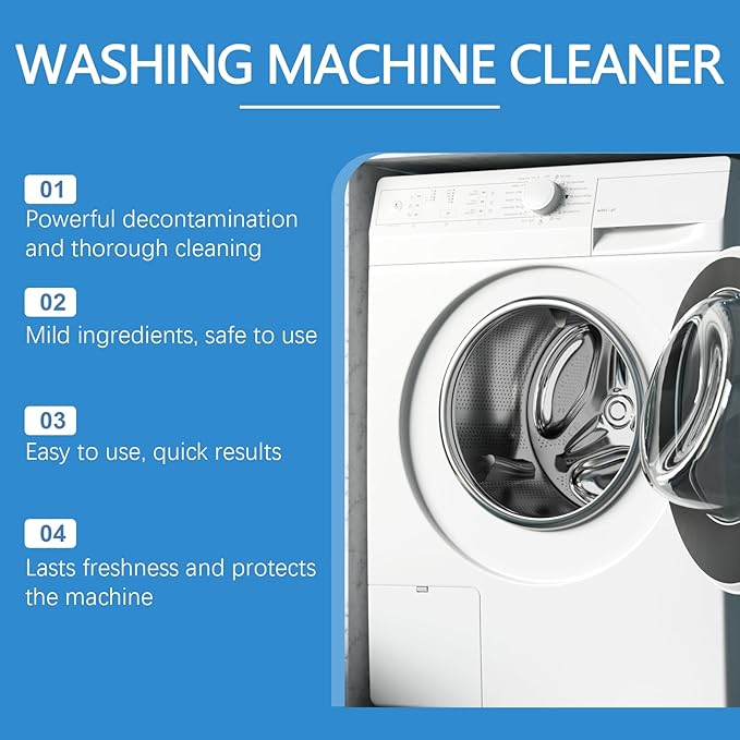 Washing Machine Cleaner Active Oxygen Decontamination Formula, 99.9% Remove stains Elimination,6 bags/ 25g/0.88oz