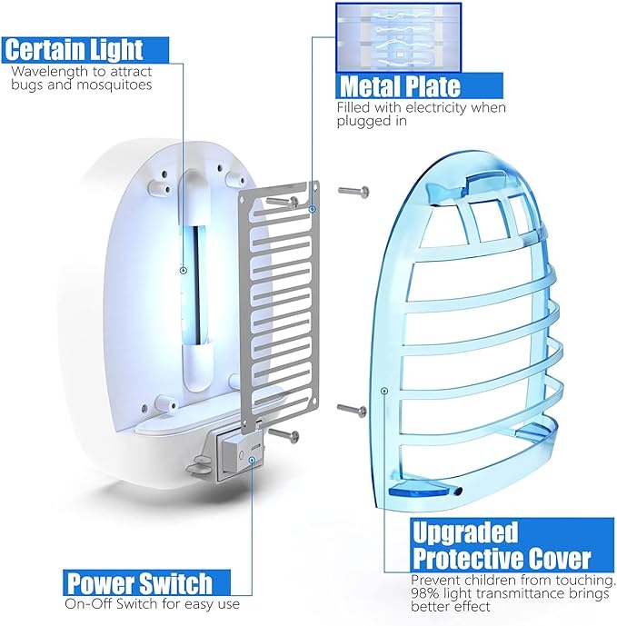 Indoor Bug Zappers, Fly Traps for Indoors, Insect Traps for Home Mosquito Killer for Kids & Pets, Home, Kitchen, Bedroom, Baby Room, Office (2 Packs)