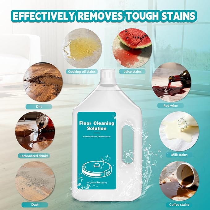 82 FL OZ/2.4 L Original Scented Floor Cleaning Solution Compatible with Dreame Cleaning Solution, Pet-friendly & No Residue, Floor Cleaner for All Robot Vacuum and Wireless Wet Dry Vacuum Cleaners