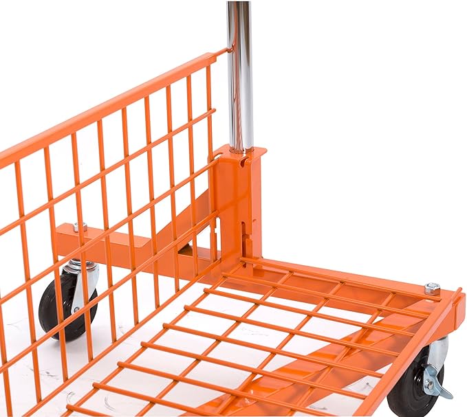 Econoco Commercial Garment Rack - Rolling Clothes Rack, Heavy Duty (Z Rack with Base Shelf, Orange)