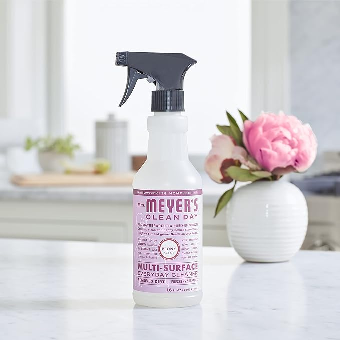 Mrs. MEYER'S CLEAN DAY All-Purpose Cleaner Spray,Peony,16 fl. oz,(Pack of 6)