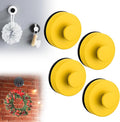 Suction Cup Hooks for Wreaths on Glass, 2025 New No Drill Suction Cup Hooks for Shower, Wreath Hanger Holder for Front Door, Upgraded Towel Hooks for Window Bathroom Mirrors (4, Yellow)