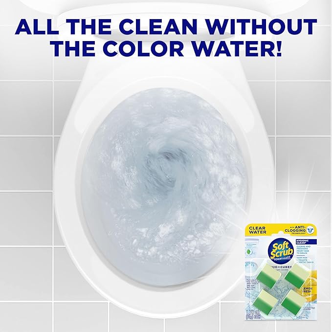 Soft Scrub In-Tank Toilet Cleaner Clear Water DuoCubes, 4ct, Lemon Fresh