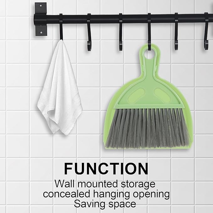 Small Dustpan and Brush Set, Mini Dust Pan and Brush, Hand Broom and Dustpan Set, for Cat Litter, Kitchen, Tables, Countertops, Cars, etc.(2PCS)