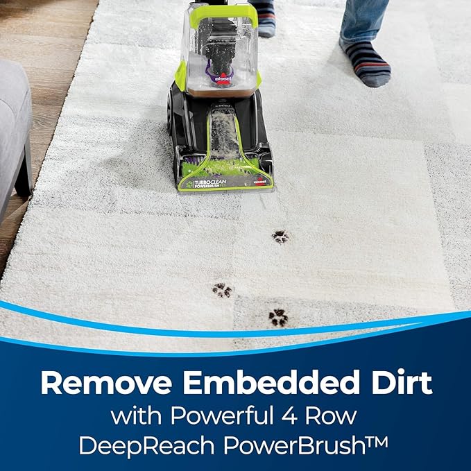 Bundle of Bissell TurboClean PowerBrush Pet Carpet Cleaner, 2987,Green/ Black large + BISSELL® PRO OXY Deep Clean Formula, 48 oz. (3156)