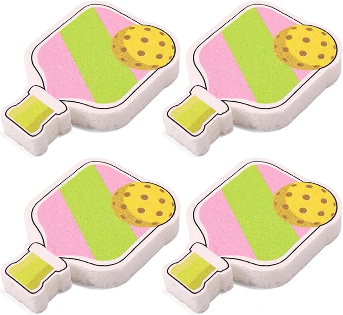 4pcs Compact Kitchen Sponges, Reusable Pickleball Cleaning Cellulose Sponge Wood Pulp Pickleball Gift Fun and Quirky Kitchen Accessory Household Gadget