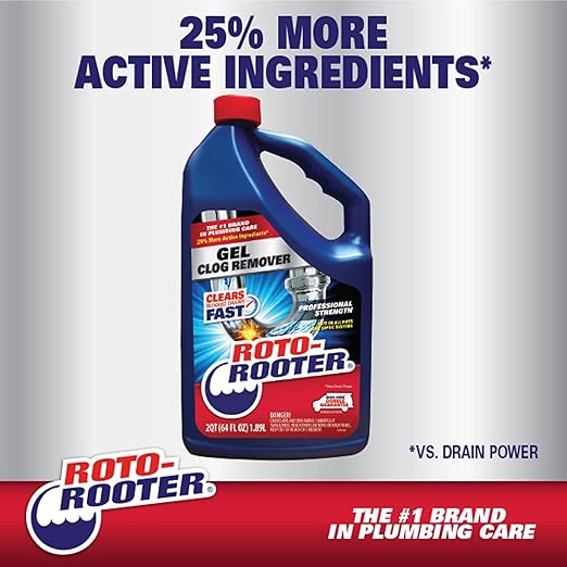 Roto-Rooter 351403 Gel Clog Remover Drain Cleaner, 32 oz