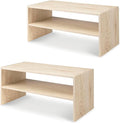 Whitmor Wood Stackable 2-Shelf Shoe Rack, White Oak, 24 inches，2 Pack