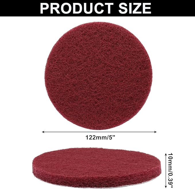 Murtenze 8 PCS Scrubber Scouring Pads, 400 Grits Flocking Scuff Pads Hoop and Loop Scuff Conditioning Discs Polishing Pad for Furniture Automotive Cleaning Rust Removal