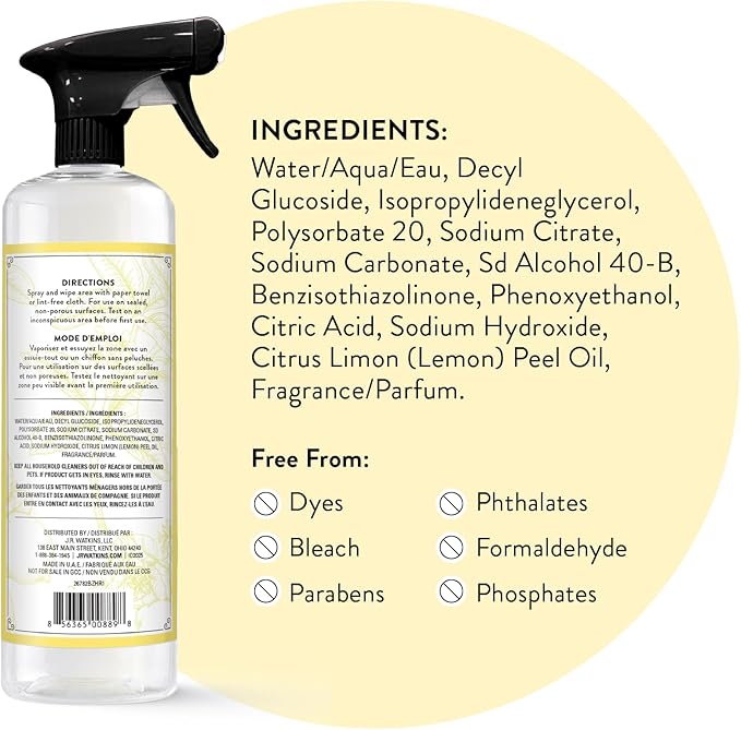 JR Watkins All Purpose Cleaner Lemon 24floz - 2pk