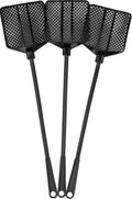 Rubber Fly Swatter, Long Fly Swatter Pack, Fly Swatter Heavy Duty, All Black Colors (3 Pack)