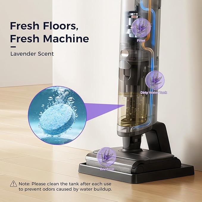 YGY 36 Pack lavender Scent Floor Cleaner, Deodorizes and Deep Cleans for Multiple Hard Floors, Lavender Scent, Compitable with Tineco Vacuum Mop, Cleaning Solution-36 Tablets