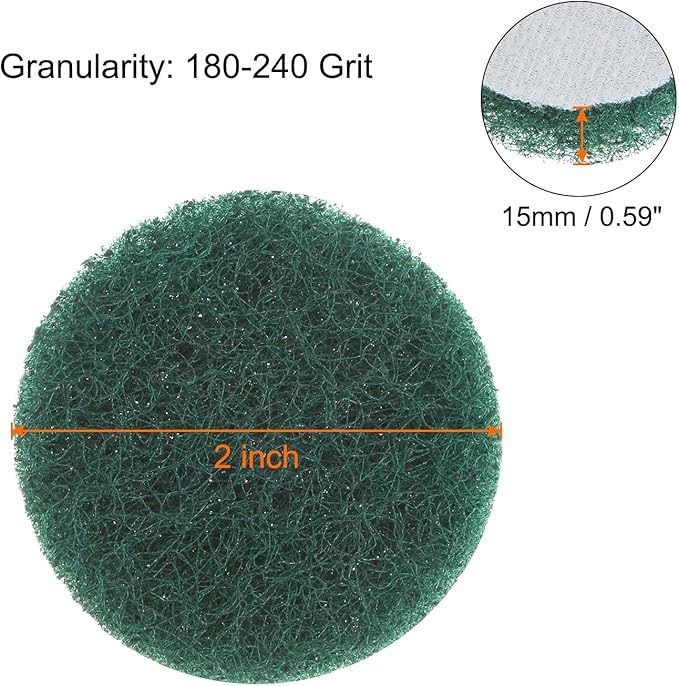 HARFINGTON 8pcs Drill Power Brush 2 inch Tile Scrubber Scouring Pads 180-240 Grit for Bathroom Kitchen Household Cleaning