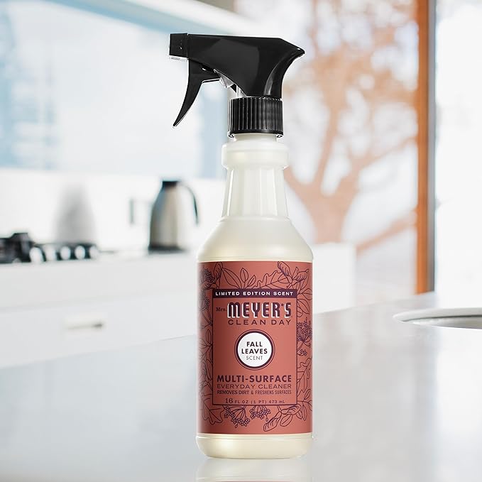 Mrs. MEYER'S CLEAN DAY Multi-Surface Everyday Cleaner,Fall Leaves Scent,16 Fl Oz Bottle,(Pack of 2)