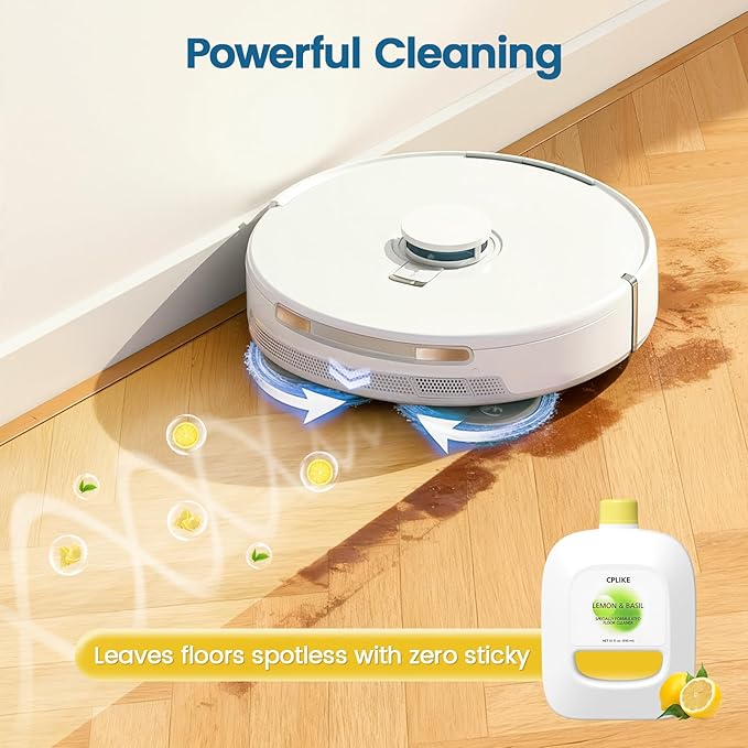 Floor Cleaning Solution Compatible with Narwal Freo, Freo X Ultra, J4, J3, J2 Robot Mop & Vacuum, Lemon & Basil Scented Multi-Surface Floor Cleaner, 31 fl. oz / 930 ml