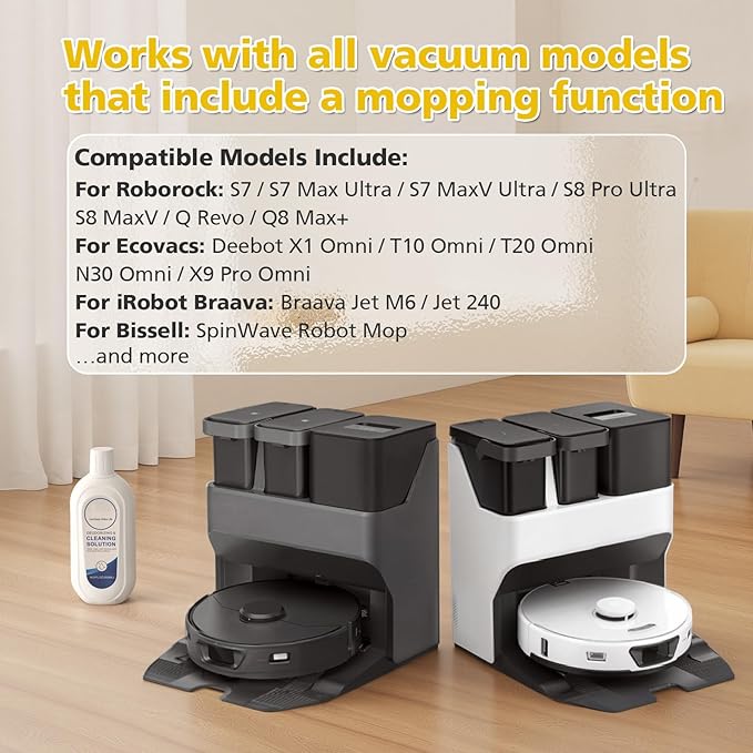 2 Pack Floor Cleaning Solution for Tineco and Robot Vacuums with Mopping, Deep Cleans Multiple Hard Floors for iFLOOR Series, FLOOR ONE S3 / S5 / S6 / S7 / S9 Artist Series Wet Dry Vacuum