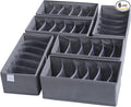 6 Pack Woven-Fabric Dresser Drawer Organizers, 36 Cells for Clothing & Baby, Bedroom Storage Drawers