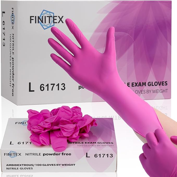 FINITEX Nitrile Disposable Latex-Free Gloves - 3.5mil 100/1000PCS Powder-Free Latex Free Cleaning Medical Exam Food Gloves