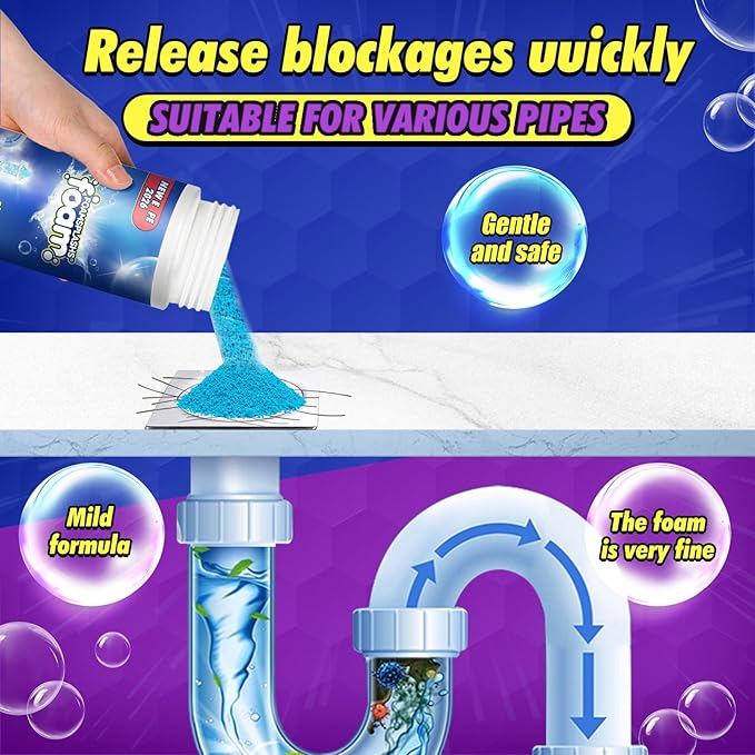 Drain Clog Remover, Wild Tornado Sink and Drain Cleaner, Pipe Dredging Agent, Sink & Toilet Clog Remover, Mild Formula Cleaning for Kitchen & Bathroom Cleaning (7.5 FL OZ (Pack of 1), Unscented)