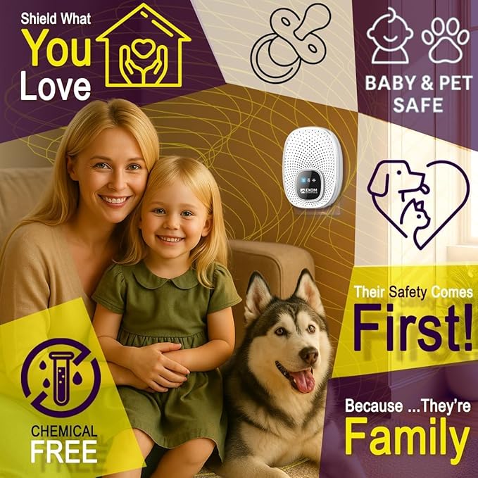 T-Ultrasonic Pest Control 4-Pack: Indoor Plug-in Repeller for Mice, Rodents, Squirrels, Insects, Roach Killer, Ant & Spider Repellent, Bed Bug & Flea Spray and Mouse Traps Alternative