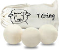 Reusable Wool Dryer Balls, 3.2-inch Handmade Felted Wool Balls (3-Pack), Softens Clothes, Naturally Reduces Drying Time and Static Electricity
