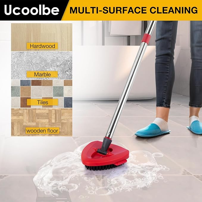Mop Brush for O-Cedar EasyWring 1 Tank System, Scrubber Brush Replacement Head with Stiff Bristle, Scrub Brush for Bathroom Kitchen Pool, Glass and Tile Walls, 2 Pack, No Include Mop Handle and Base