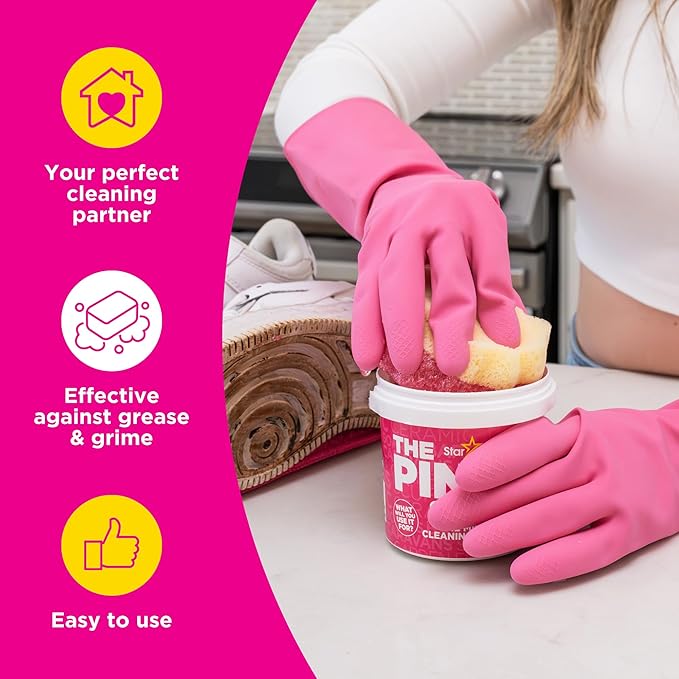 Stardrops – The Pink Stuff – SQeeZY Miracle Dual Sided Scrubber Sponge, Scratch Free Solution for Ultimate Home Cleaning - Perfect for Kitchens, Bathrooms, and Outdoor Use, 3-Pack