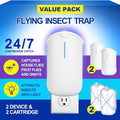 2 Flying Insect Traps & 2 Cartridges - Compatible with ZEVOM364A Refill - Plug in Fruit Fly Trap for Indoor - Bug Catcher for Gnats, House & Fruit Flies - Use in Any Room (2 Device & 2 Cartridges)