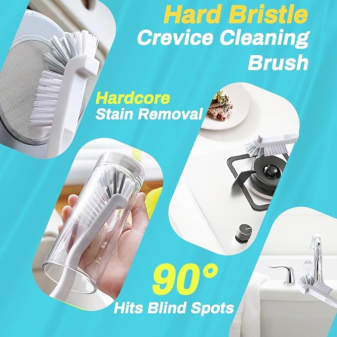 Potanro Ice Machine Cleaner Brush Sets, 14pcs Countertop Ice Maker Cleaner Tools, Gap Crevice Cleaning Brushes Tools Small Spaces, Scrub Sponge, Thin Brush for Cleaning Window Track, Straw, Bottle