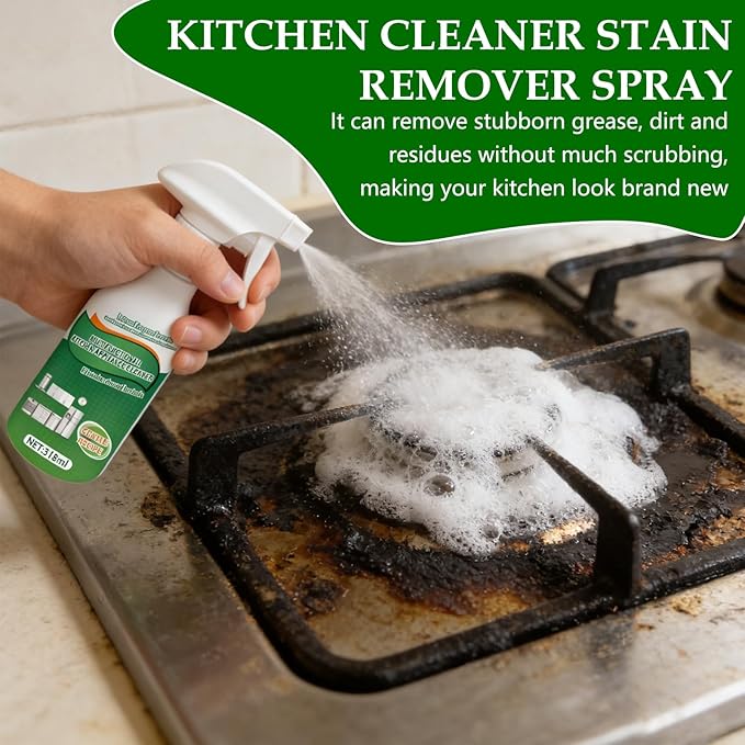 Ion Kitchen Cleaner Spray, Kitchen Oil Stains Cleaner, Kitchen Multi-purpose Foam Cleaner Spray for Appliance/Hold/Oven/Stove/Sink Range Hood, Clean Up Kitchens Oil Stains