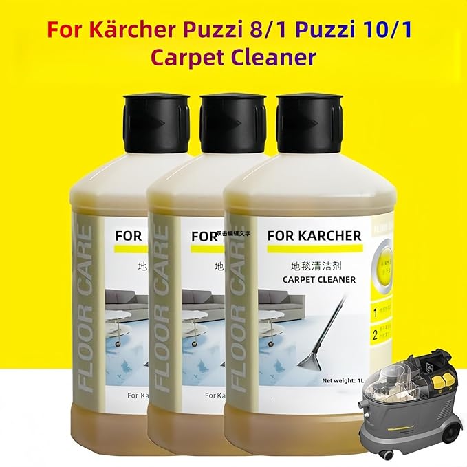 RM519 Sofa, Bed Sheet, Curtain, Fabric, 1L Carpet Cleaner. Compatible With Kärcher Puzzi 8/1, 10/1 SE BRC Series. All Upright And Compact Deep Carpet Cleaners(2 PCS)