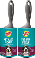 Scotch-Brite Pet Hair Pickup Extra Sticky Lint Roller with Handle, 50% Stickier, Fur and Fluff Remover for Clothes Furniture Couches Car Seats, 4 in x 54.9 ft, 2 Pack, 200 Easy-Tear Sheets