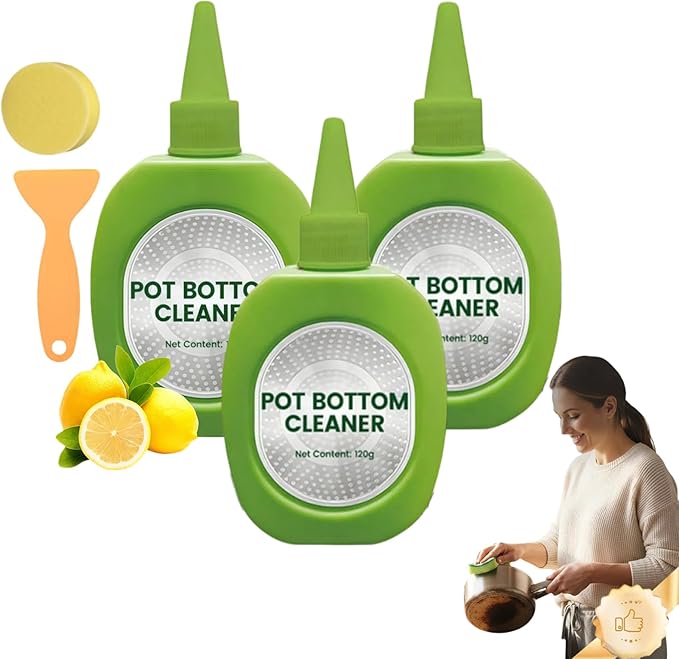 2026 New Pot Bottom Stain & Grime Remover, Stainless Steel Burnt Pot Cleaner, Stove Degreaser Heavy Duty Cleaner (3Pcs)