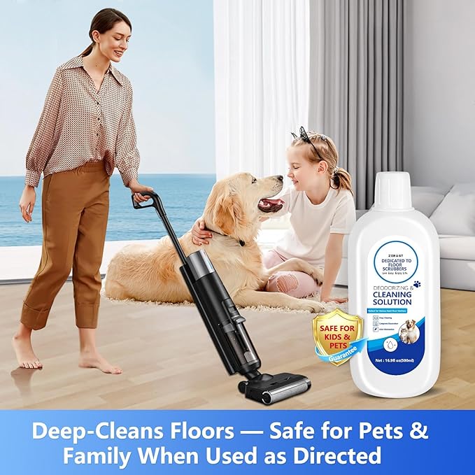 Floor Cleaning Solution, Pet-Friendly Deep Deodorizer, Compatible with Tineco and Robot Vacuum Mops, Deep Cleans Low-Foam Delivers Clog Free