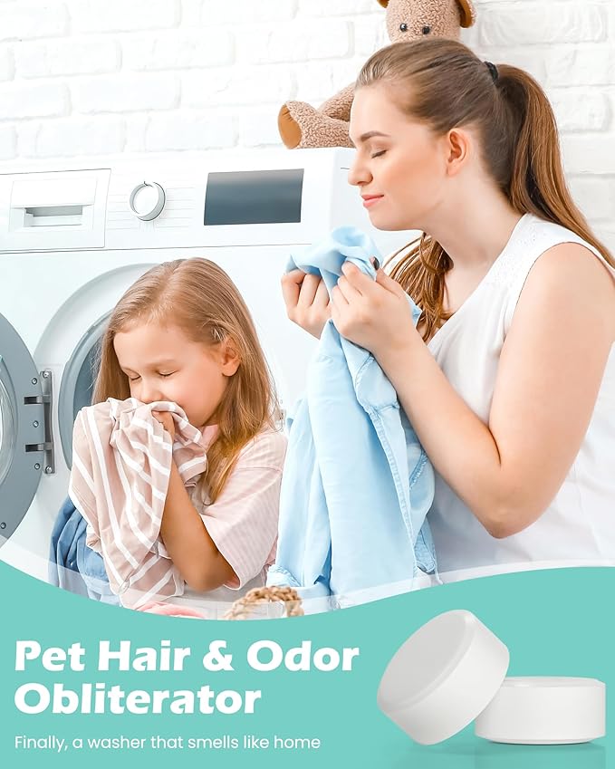 Heavy Duty Washing Machine Cleaner Tablets, Deep Cleaning For High Capacity HE, Front Loader & Top Load, Removes Pet Hair, Odors, Formulated for Pet Owners, 6 Month Supply, 6 XL Tablets, 40G