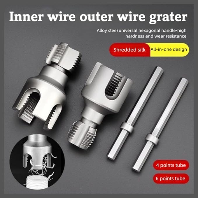 Integrated Internal & External Pipe Threading Tool, PVC Dual-function Pipe Threading Tool for 1/2" & 3/4" Pipes, Electric Drill Compatible PVC & Plastic Pipe Threader Kit for Home Repair (3/4")