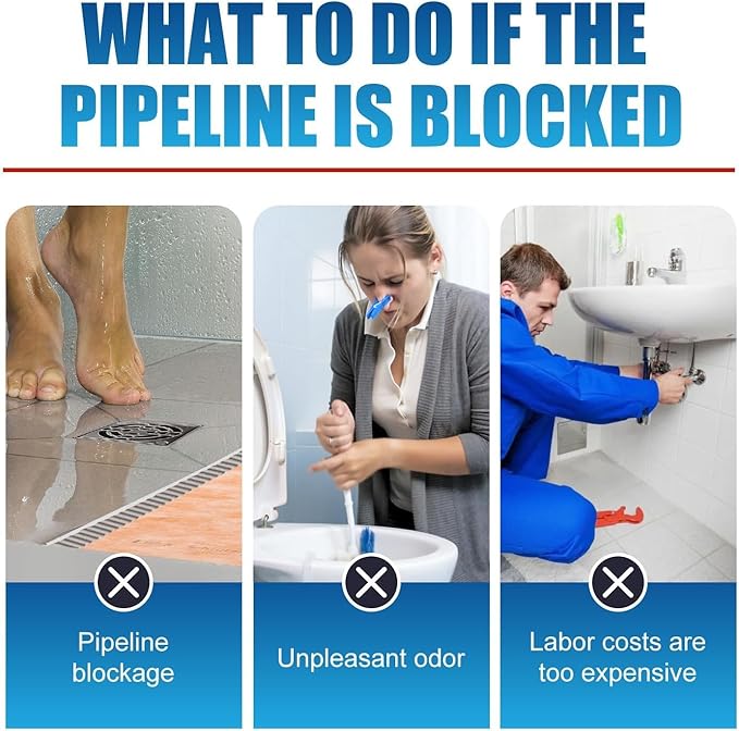Pipeline Dredging Agent, 350ml Drain Clog Remover Agent,Kitchen Unblocker, Powerful Pipe Unclogger, Unclog Toilet Clog And Kitchen Sink Pipe Unblocker Powder