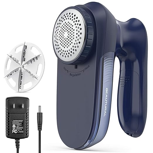 BEAUTURAL Sweater Fabric Shaver Home-Edition, Powerful & Efficient Lint Remover for Clothes and Furniture, AC Adapter or Battery Powered Pill Fuzz Remover, Special for Your Family Ultramarine