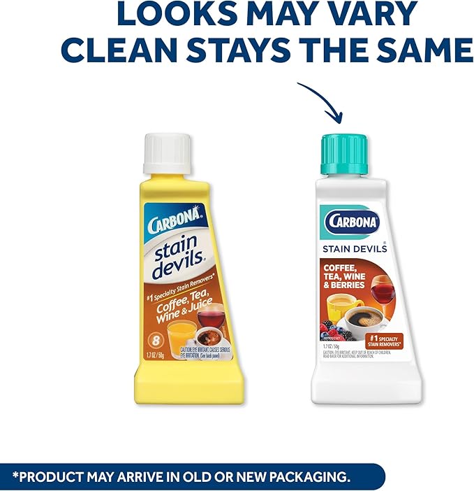 Carbona Stain Devils® #8 | Coffee, Tea, Wine & Juice | Professional Strength Laundry Stain Remover | Multi-Fabric Cleaner | Safe On Skin & Washable Fabrics | 1.7 Fl Oz, 1 Pack