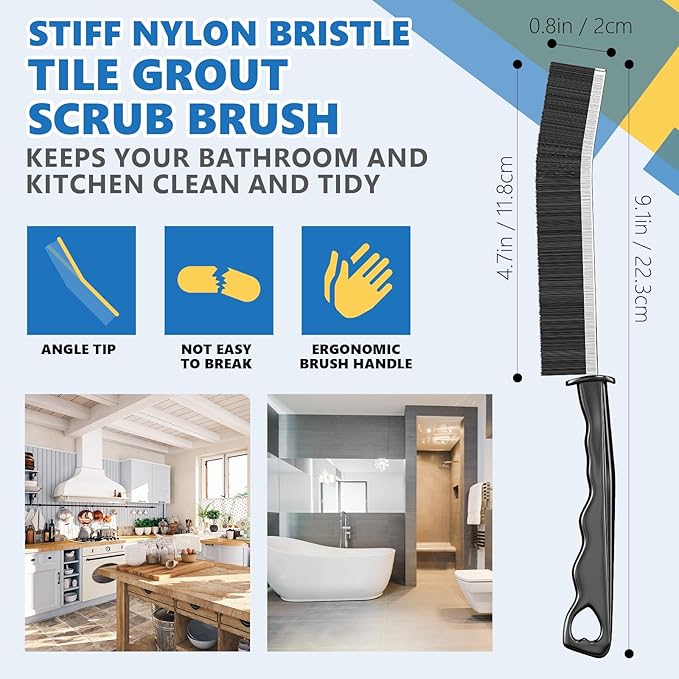 Crevice Cleaning Brush, Pack of 6, Hard Bristle Crevice Cleaning Brush, Shower Cleaner Brush, Bathroom Gap Cleaning Brush, Multifunctional Cleaning Tools, Gap Brush, Grout Brush for for Household Use