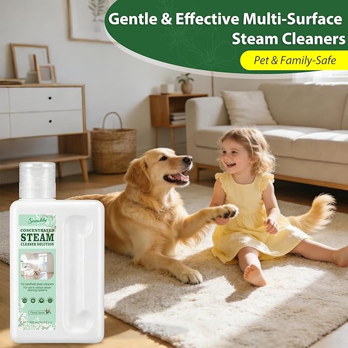Snowlily 20X Concentrated Multi-Surface Steam Mop Solution for All Steam Mops & Machines – Cleans Floors, Curtains, Carpets & Fabrics, Fresh Floral Scent, 16.9 fl oz (Fresh Floral)